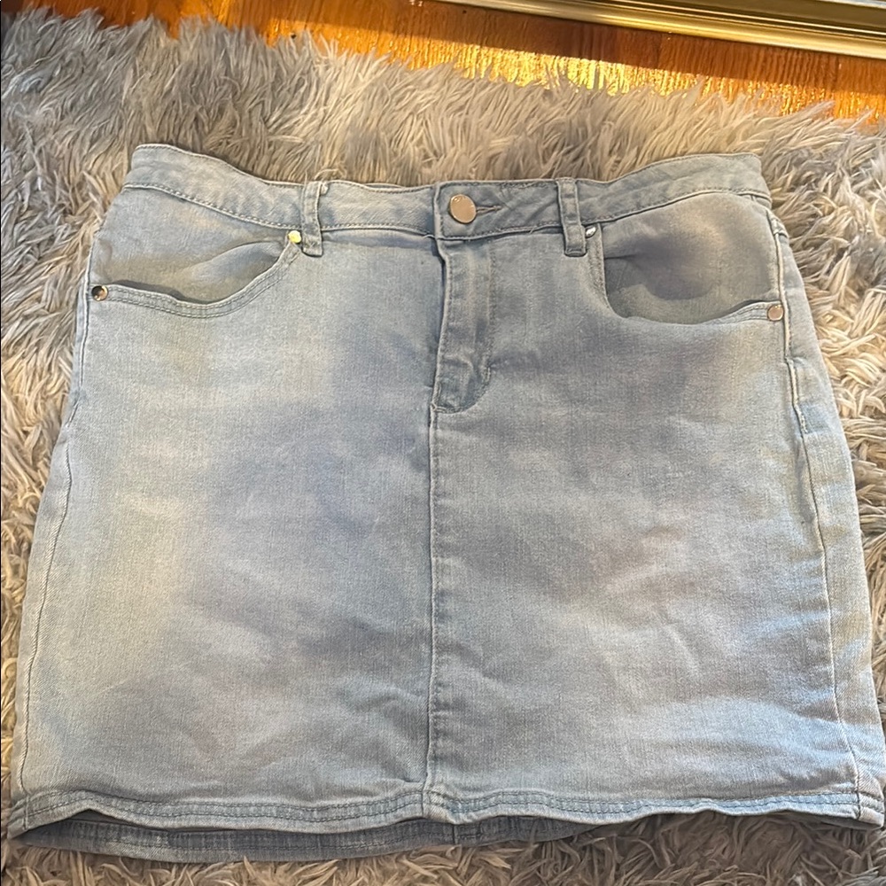 Bebe Light Blue Pencil Skirt